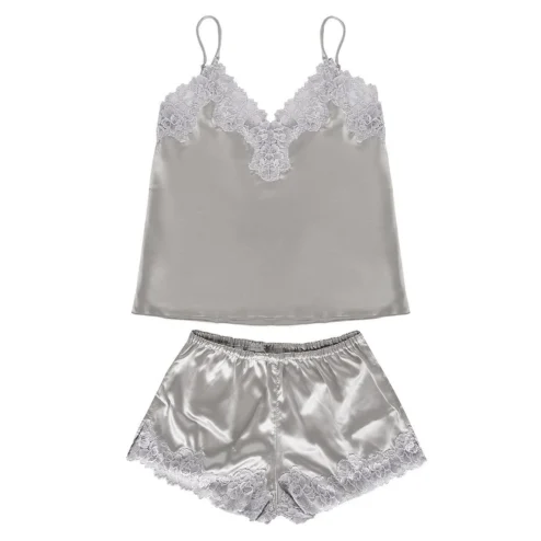 Short y Musculosa satén y puntillas - JFMUSH29